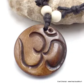 Collier tibétain Om en os de Yak - Bijoux tibetains bouddhistes