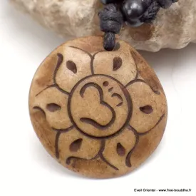 Collier tibétain Om forme fleur - Colliers tibétains et népalais