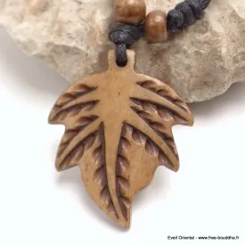 Collier tibétain feuille de Chanvre - Colliers tibétains et népalais