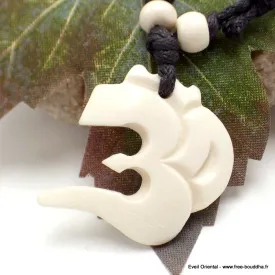 Collier tibétain os de Yak blanc - Colliers tibétains et népalais