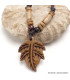 Pendentif tibétain Feuille de chanves perles Bijoux tibetains bouddhistes WN4.1