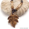 Pendentif tibétain Feuille de chanves perles Bijoux tibetains bouddhistes WN4.1