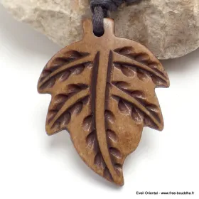 Collier tibétain Feuille de chanves perles - Bijoux tibetains bouddhistes