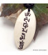 Collier tibétain mantra incurvé en os de buffle blanc Bijoux tibetains bouddhistes WN25