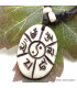 Collier tibétain oval Mantra de Chenrezi Bijoux tibetains bouddhistes WN28