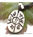 Collier tibétain oval Mantra de Chenrezi - Colliers tibétains et népalais