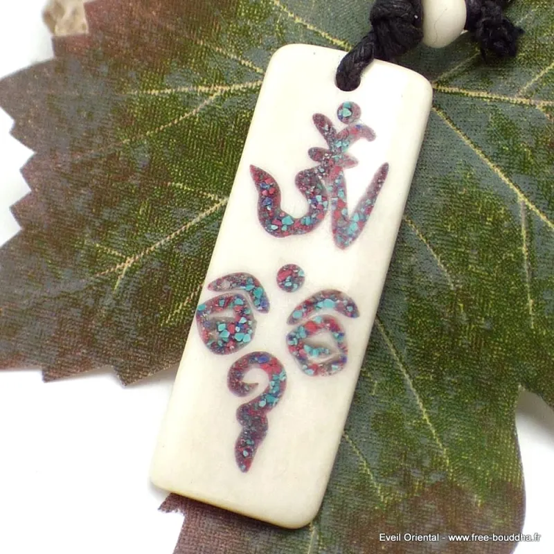 Collier tibétain OM Yeux du Bouddha - Colliers tibétains et népalais