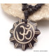 Collier tibétain bouddhiste Om os noir Bijoux tibetains bouddhistes WN58