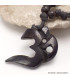 Collier tibétain sculpté main Om de yak noir Bijoux tibetains bouddhistes OM2