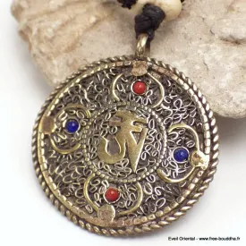 Pendentif tibétain réversible Kalachakra - Pendentifs tibétains bouddhistes