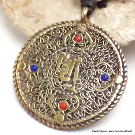 Pendentif tibétain réversible Kalachakra - Pendentifs tibétains bouddhistes