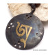 Collier tibétain Om patine noire Bijoux tibetains bouddhistes WN52