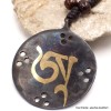 Collier tibétain Om patine noire Bijoux tibetains bouddhistes WN52