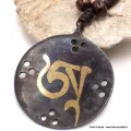 Collier tibétain Om patine noire - Colliers tibétains et népalais