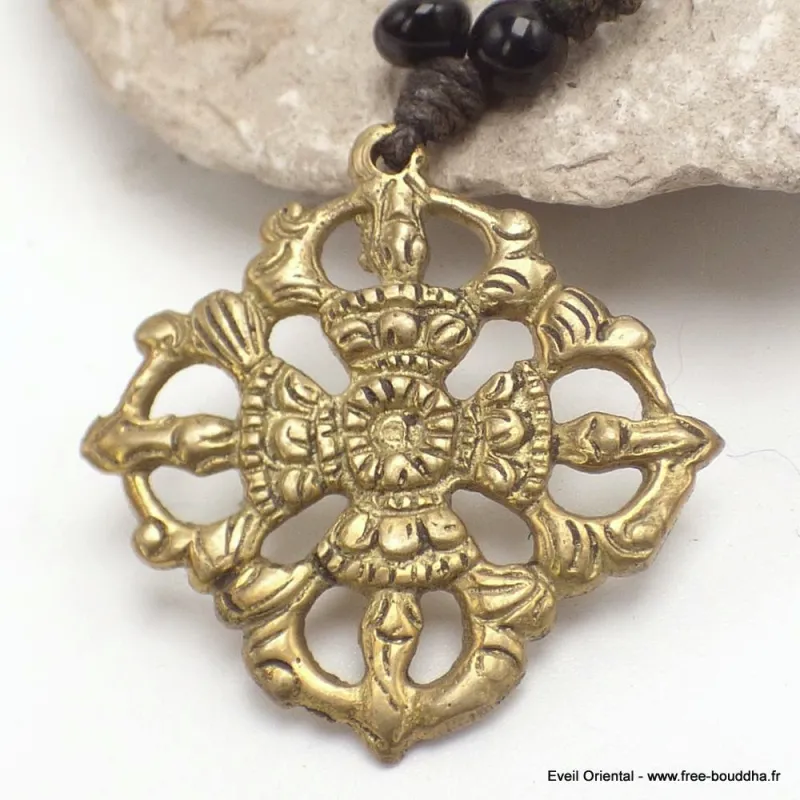 Collier tibétain bouddhiste double dordjé - Colliers tibétains et népalais