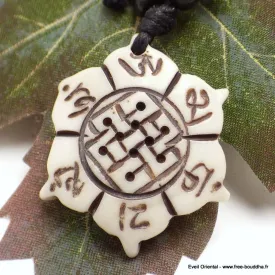 Collier tibétain Noeud sans fin et mantra - Colliers tibétains et népalais