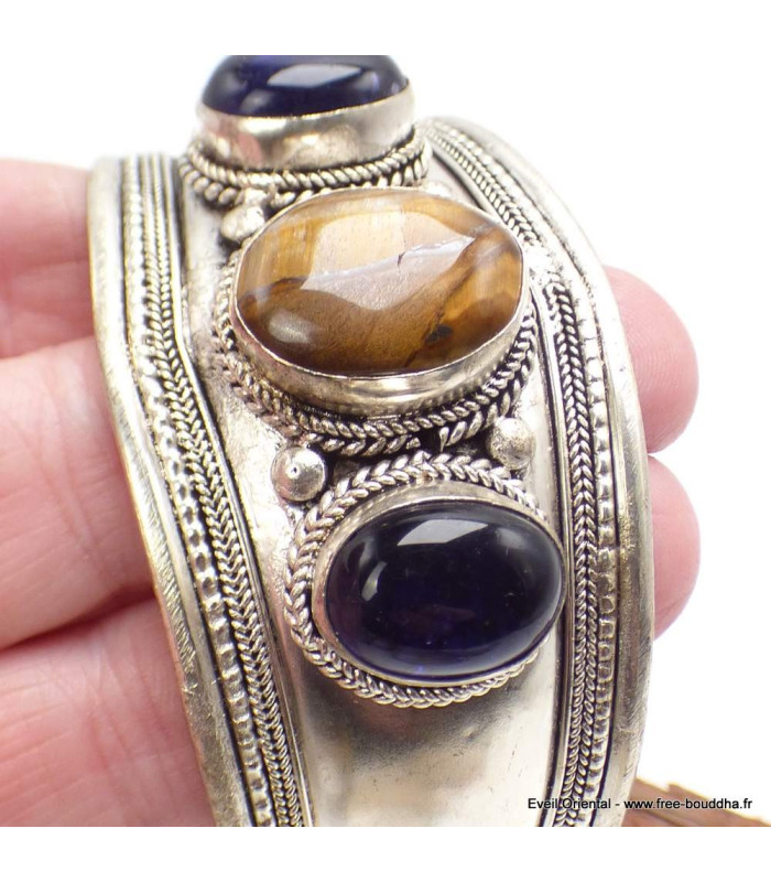 Bracelet tibétain Améthyste Oeil de Tigre Bracelets tibétains bouddhistes BRAC92