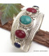 Gros Bracelet tibetain 5 pierres turquoise cornaline Bracelets tibétains bouddhistes ref7589.2