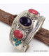 Gros bracelet tibétain Améthyste Corail Bracelets tibétains bouddhistes BRAC203.6