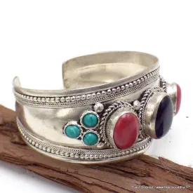 Gros bracelet tibétain Améthyste Corail - Bracelets tibétains bouddhistes