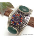 Gros Bracelet tibétain Onyx pierres fantaisie Bracelets tibétains bouddhistes ref 52B