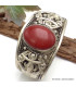 Gros bracelet tibétain Dorjé Jaspe rouge Bracelets tibétains bouddhistes ref 02.5