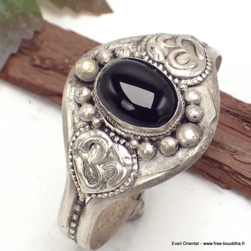 Bracelet tibétain Onyx sur dorjé - Bracelets tibétains bouddhistes