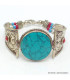 Bracelet tibétain artisanal turquoise reconstituée Bracelets tibétains bouddhistes BRAC200
