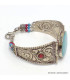 Bracelet tibétain artisanal turquoise reconstituée Bracelets tibétains bouddhistes BRAC200