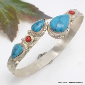 Bracelet traditionnel Népalais pierres fantaisie - Bracelets tibétains bouddhistes