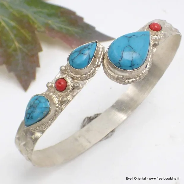 Bracelet traditionnel Népalais pierres fantaisie - Bracelets tibétains bouddhistes