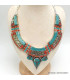 Collier traditionnel népalais turquoise corail Colliers tibétains et népalais COL26