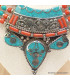 Collier traditionnel népalais turquoise corail Colliers tibétains et népalais COL26