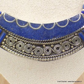 Collier tibetain femme couleur lapis lazuli Colliers tibétains et népalais COL30