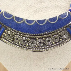 Collier tibetain femme couleur lapis lazuli - Colliers tibétains et népalais