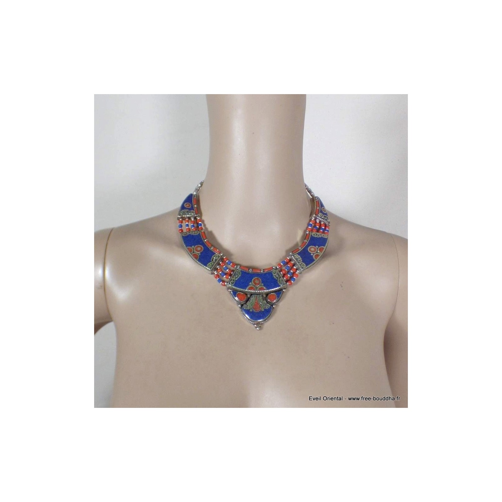pas de prix de réserve, lapis lazuli fait main Collier