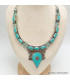 Gros collier tibétain couleur turquoise Colliers tibétains et népalais COL32