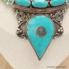 Gros collier tibétain couleur turquoise Colliers tibétains et népalais COL32