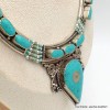Gros collier tibétain couleur turquoise Colliers tibétains et népalais COL32