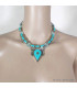 Gros collier tibétain couleur turquoise Colliers tibétains et népalais COL32