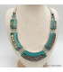 Gros collier tibétain lamelles turquoises Colliers tibétains et népalais COL33