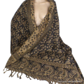 Châle népalais noir or100 x 200 cm Grand Châle népalais 100 x 200 cm GSS16