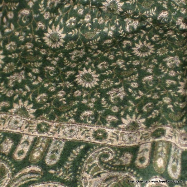 Grand châle de méditation vert foncé 100 x 200 cm Grand Châle népalais 100 x 200 cm GSS19
