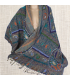 Châle laine brodée turquoise mauve Tous les pashminas HB2