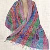 Châle oriental laine brodée multicolore Tous les pashminas HB3