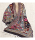 Châle oriental laine brodée marron multicolore Tous les pashminas HB4