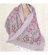 Châle laine brodée gris parme Tous les pashminas HB8