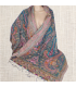 Châle laine brodée vert rose Tous les pashminas HB12