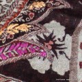 Châle ethnique en laine taupe bordeau Tous les pashminas HB16