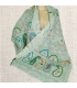Châle laine brodée vert menthe Tous les pashminas HB11